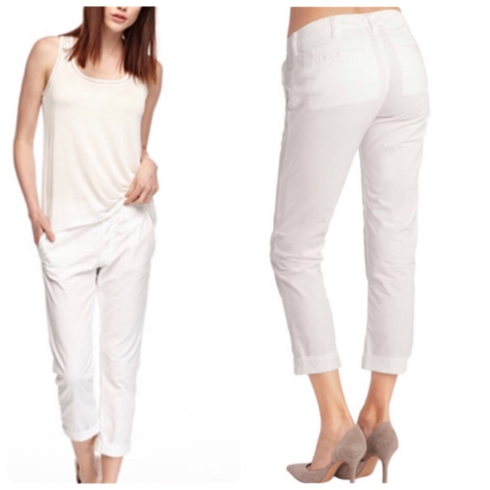 J Brand White Slim Fit Cropped Chino Pants Coastal Grandma size 29